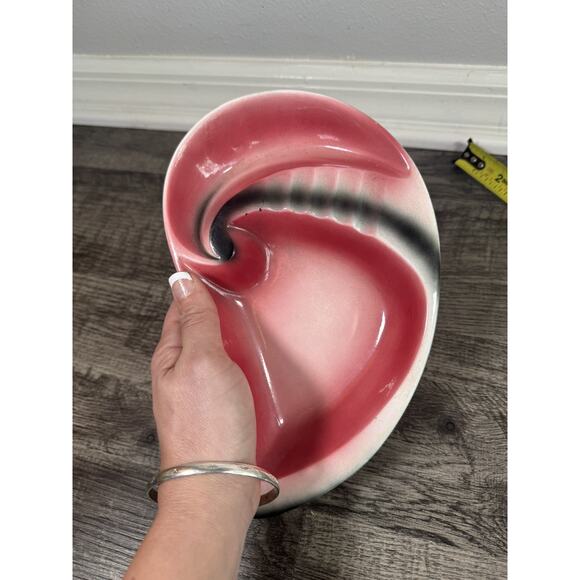 Vintage MCM Ashtray Cosmic Atomic Pink Black White Lot Of 2 1950s Ceramic Kitsch - Picture 14 of 16